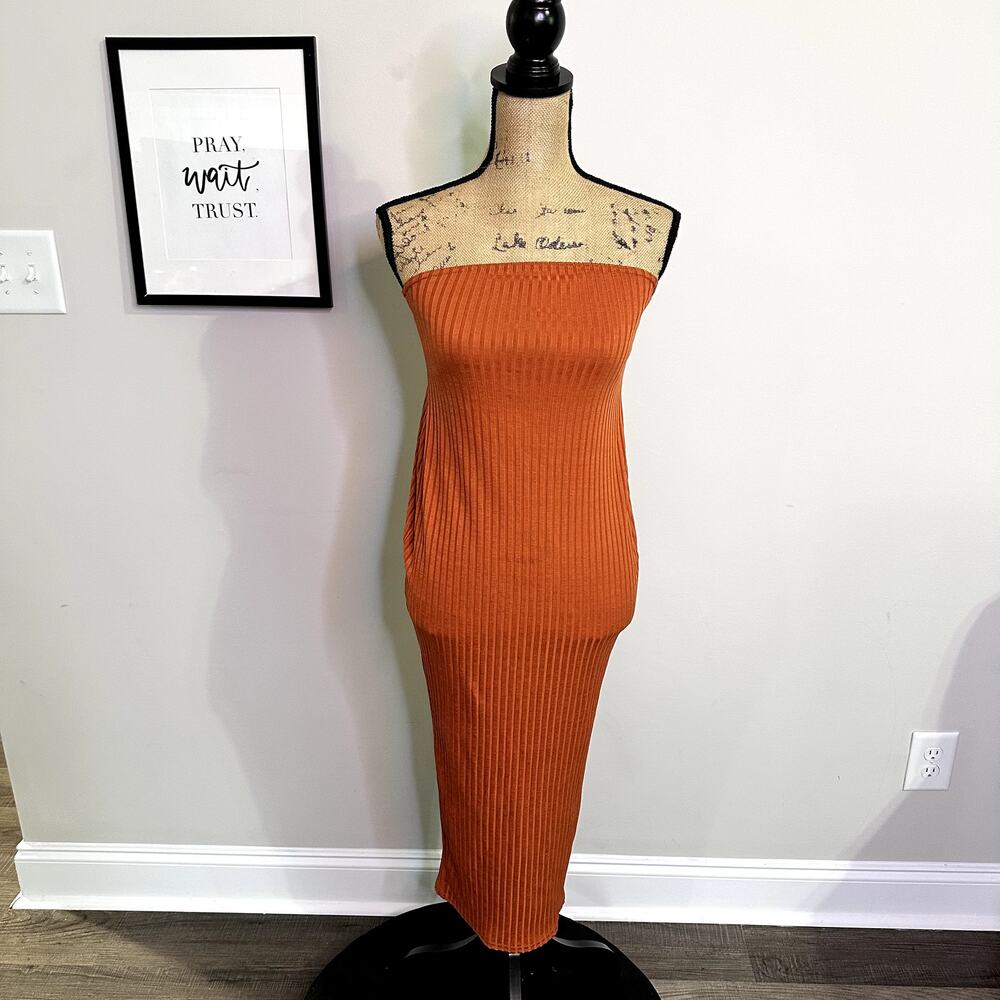 Boohoo Women Size 8 Orange Dress